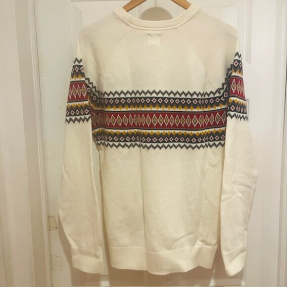 NWT FESTIVE GAP MEN'S WHITE W/ ORNAMENT SWEATER Size L - Picture 4 of 5